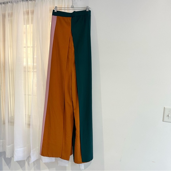 NEW Anthropologie Hutch Strapless Colorblock Wide Leg Strapless Jumpsuit - Picture 7 of 8